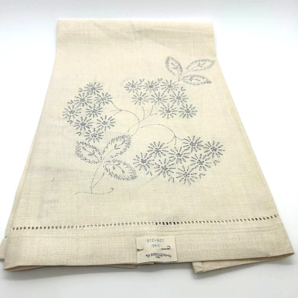 Vintage Linen‎ Napkins for Embroidery Craft Cream Color  Lot of 3 NOS